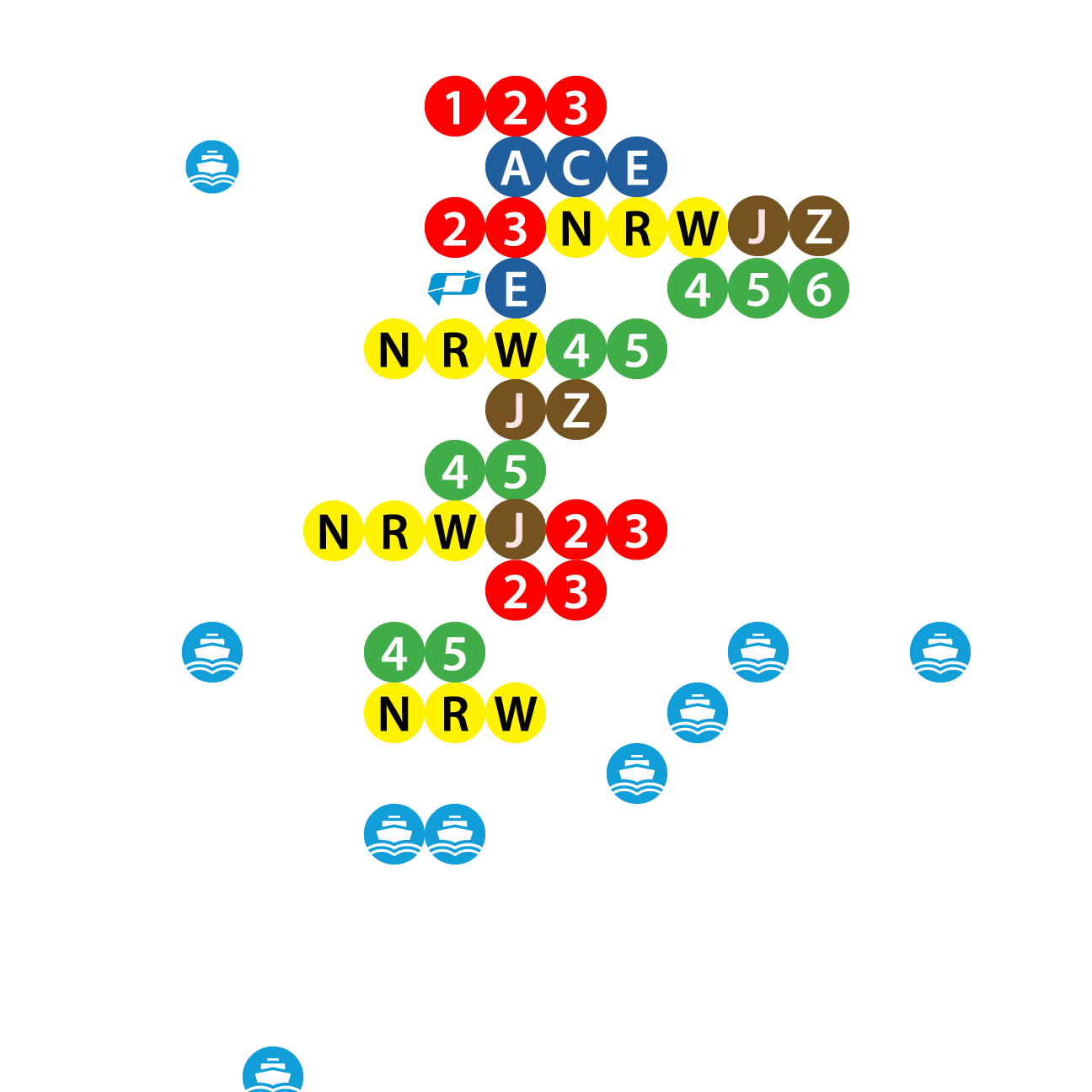 Transit connectivity map (white)