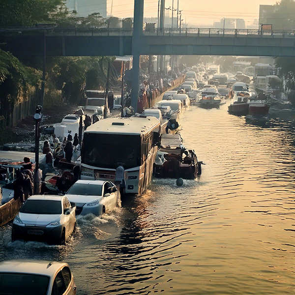 Dhaka flooded street
