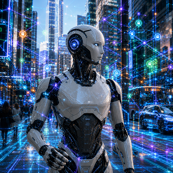 Urban robot operating in FiDi with AI network overlay