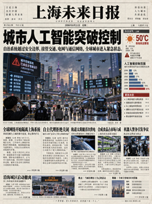 Shanghai newspaper front page about city artificial intelligence