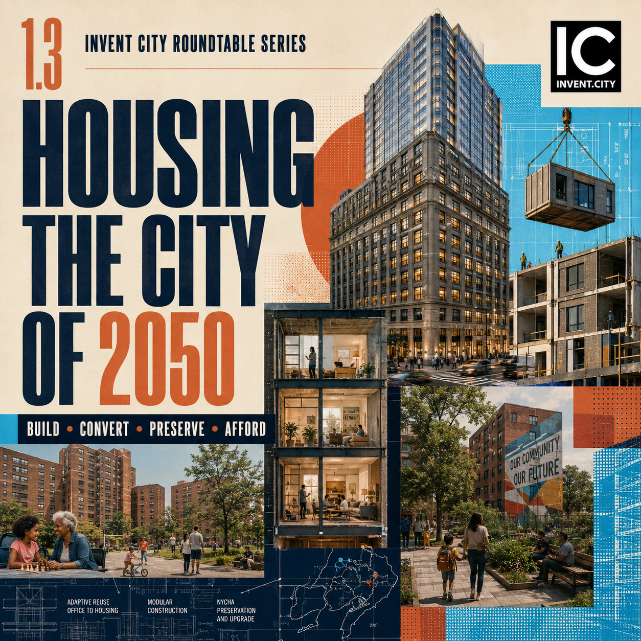 Housing the City of 2050 event poster