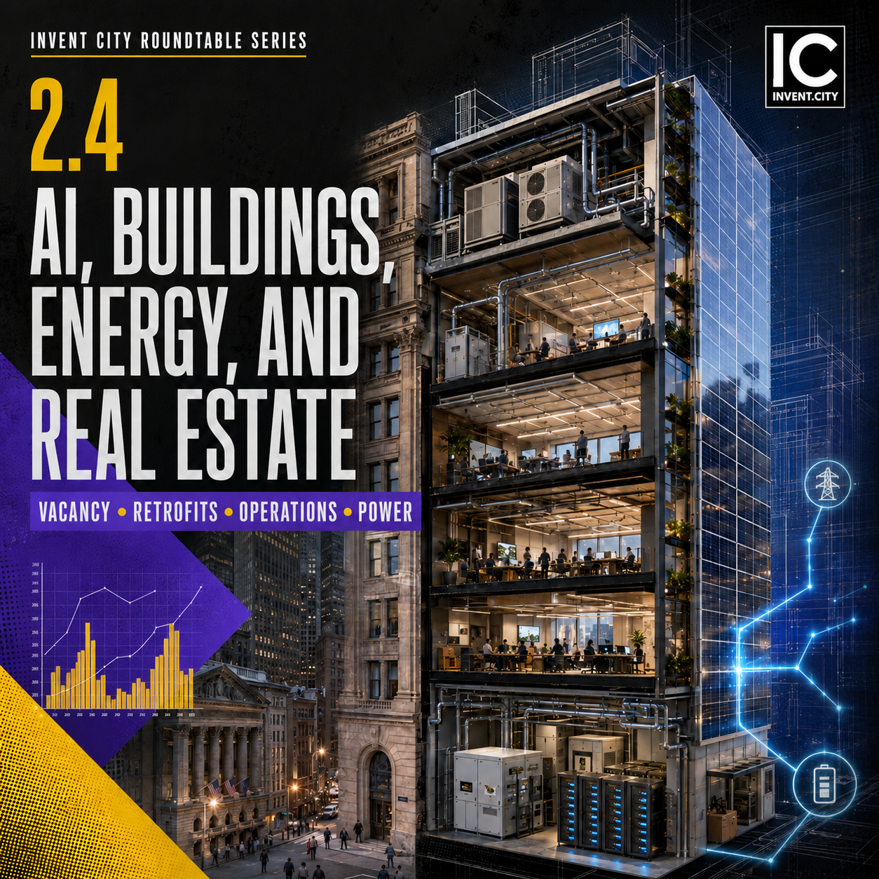 AI, Buildings, Energy, and Real Estate event poster