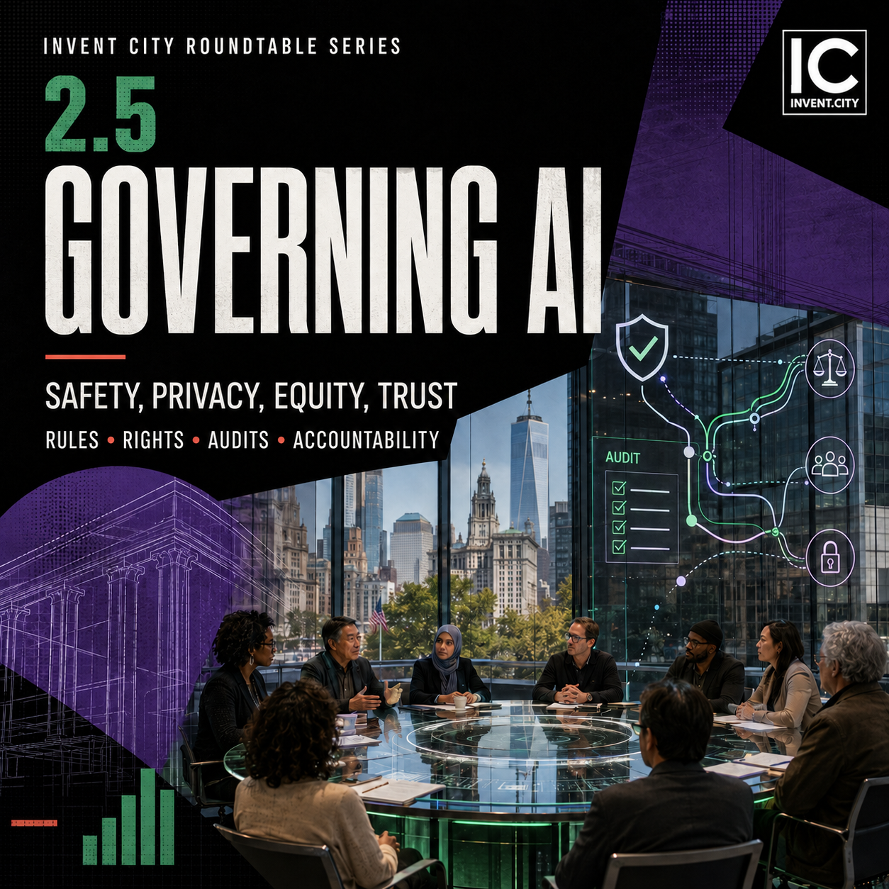 Governing AI: Safety, Privacy, Equity, Trust event poster