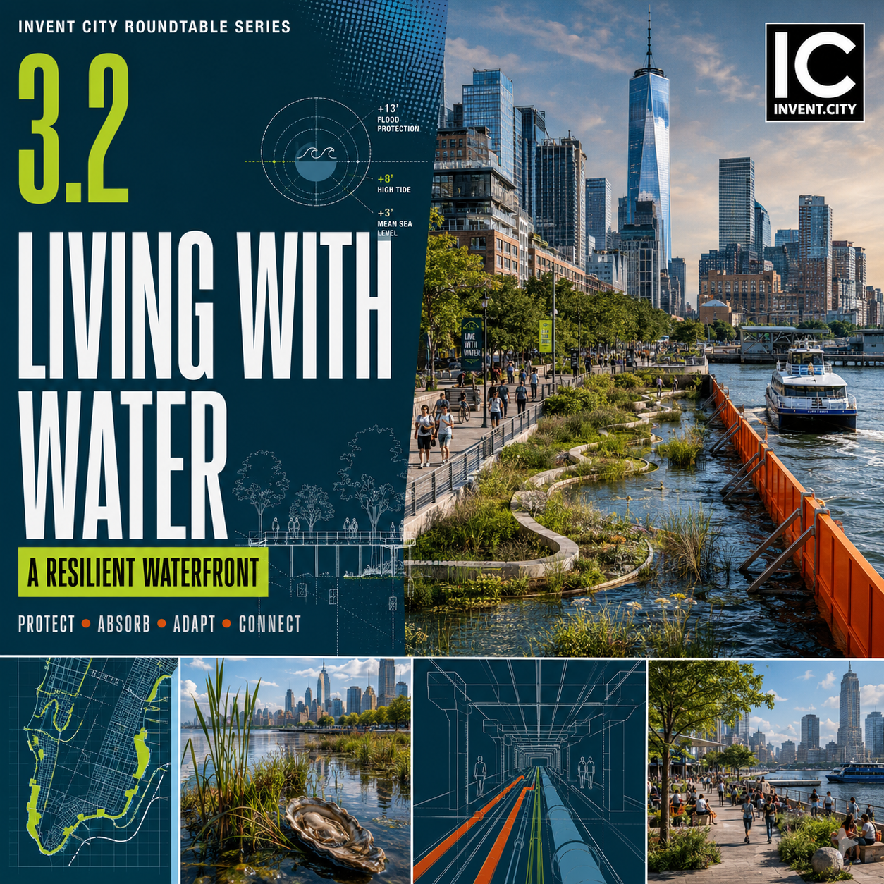Living with Water: A Resilient Waterfront event poster