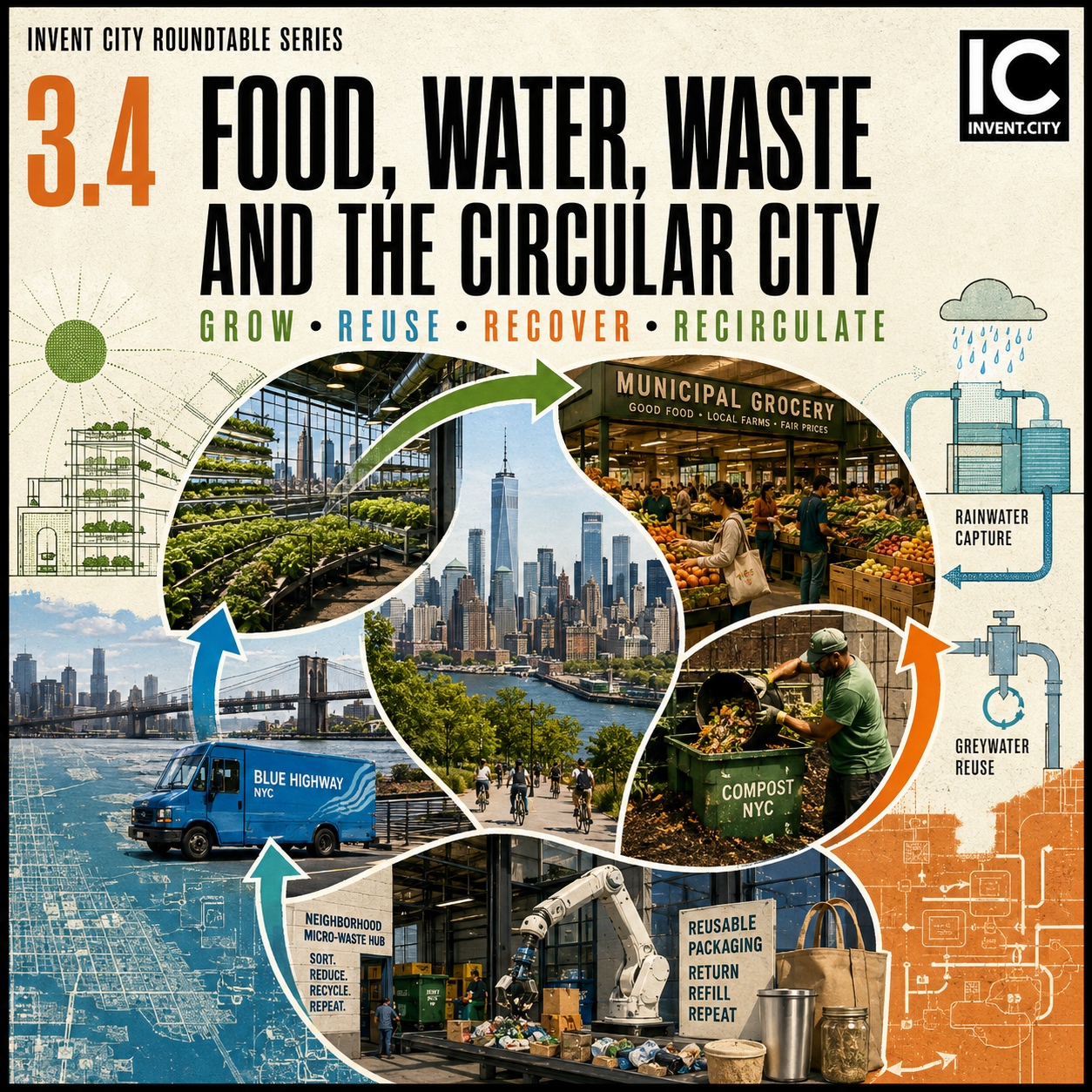 Food, Water, Waste, and the Circular City event poster